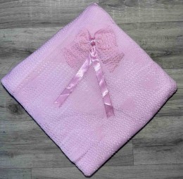 Плед Mizmiz "Бант+цятки" рожевий, дівчинка 90*100