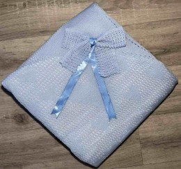 Плед Mizmiz "Бант+цятки" блакитний, дівчинка 90*100