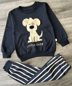 Костюм Bobisko "Песик" черный, мальчик 9-12-18-24 месяцев