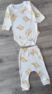 Комплект «Динозаврики» жовтий, унісекс 0-3-6 місяців