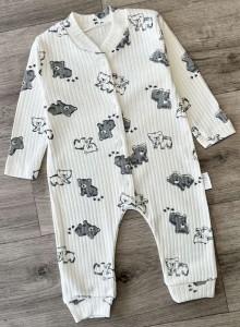 Чоловічок Supermini «Ведмедик» сірий, унісекс 0-3-6 місяців