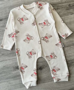 Чоловічок Supermini «Ведмедик» бежевий, унісекс 0-3-6 місяців