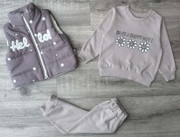Костюм Mirkon baby "Hello" серый, девочка 9-12-18-24 месяцев