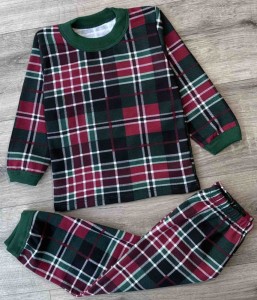 Пижама "Клеточка" зеленый, унисекс 6-7-8 лет