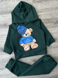 Костюм "Ведмедик" зелений(темний), хлопчик 9-12-24-36  місяців