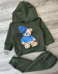 Костюм "Ведмедик" зелений(хакі), хлопчик 9-12-24-36  місяців
