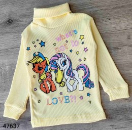 Водолазка "Единороги" желтый(светлый), девочка 1-2-3-4-5 лет