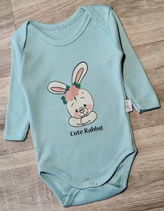 Боді Findik "Rabbit" зелений (бірюзовий), дівчинка 3-6-9-12-18 місяців