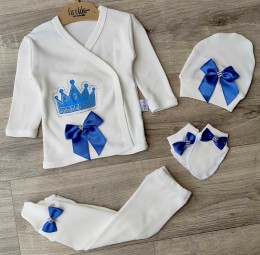 Комплект Findik «Коронка» синий, девочка 3 месяца