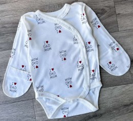 Боді «I❤️mom,dad» білий, унісекс 0-3 місяців