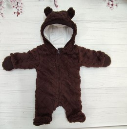 Чоловічок "Смужки" коричневий, хлопчик 0-3-6-9 місяців