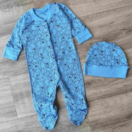 Человечек "Ведмежата" голубой, мальчик 0-3-6 месяцев