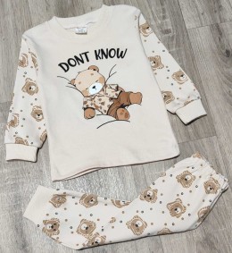 Пижама Supеrmini «Don't know» бежевый, мальчик 1-2-3 лет
