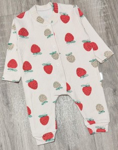 Человечек Supermini «Клубничка» бежевый, девочка 0-3-6 месяцев