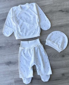 Комплект "Зірочки" сірий, унісекс 0-3 місяців