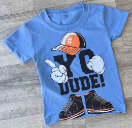 Футболка "Yo dude!" синій, хлопчик 1,5-3-5-7-9 років