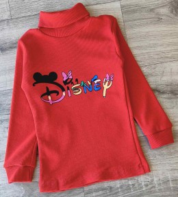 Водолазка "Буквы" красный, девочка 5-7-9-10-11 лет