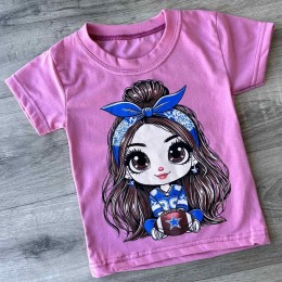 Футболка "Девочка" коричневый(терракотовый), девочка  1,5-3-5-7-9  лет