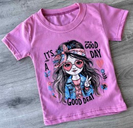 Футболка "Good deat" коричневый(терракотовый), девочка  1,5-3-5-7-9  лет