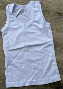 Майка «Однотонная» белый, мальчик 5-7-9-10-11 лет