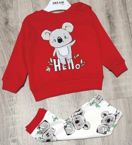 Костюм Dream "Hello" красный, мальчик 6-9-12-18 месяцев