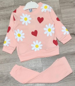 Костюм СGS "Цветочки" персиковый, девочка 6-9-12-18 месяцев