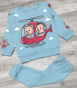 Костюм CGS "Вертоліт" зелений (бірюзовий), хлопчик 6-9-12-18 місяців