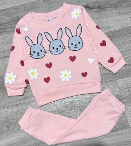 Костюм СGS "Сердечка" персиковый, девочка 6-9-12-18 месяцев