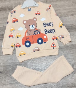 Костюм СGS "Beep" молочный, мальчик 6-9-12-18 месяцев