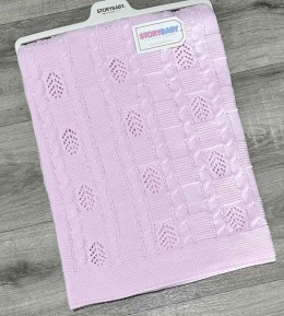 Плед Story Baby «Листочки» розовый, девочка 90*100