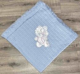 Плед Mizmiz «Bear» голубой, мальчик 80*90