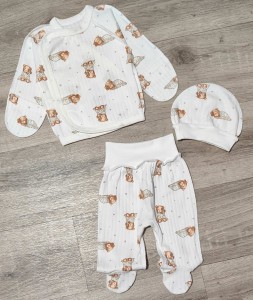 Комплект "Bear" білий, унісекс 0-3 місяців