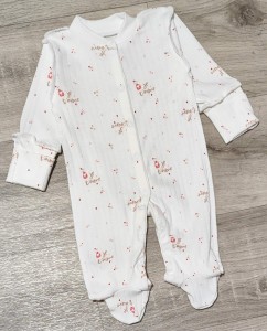 Чоловічок "Сердечка" білий, дівчинка 0-3 місяців