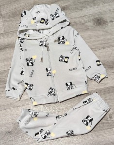Костюм "Пандочки" сірий, унісекс 6-9-12 місяців
