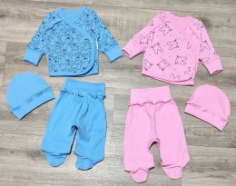 Комплект "Кішка+ведмедик" блакитний і рожевий, дівчинка і хлопчик 0-3 місяців