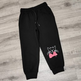 Спортивные штаны Balla Kids «Котик» черный, девочка 3-4-5-6-7-8 года