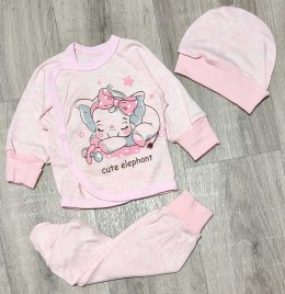 Комплект "Слоник" персиковий, дівчинка 0-3 місяців