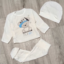 Комплект "Boy» белый, мальчик 0-3 месяцев