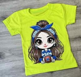 Футболка "Девочка" зеленый(салатовый), девочка  1,5-3-5-7-9  лет
