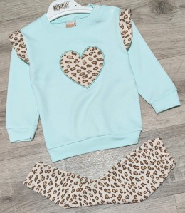 Костюм Nikuby "Сердце" зеленый (мятный/бирюзовый), девочка 9-12-18 месяцев