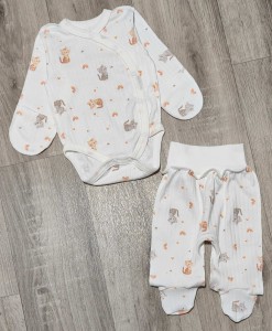 Комплект «Кішечки» білий, дівчинка 0-3 місяців