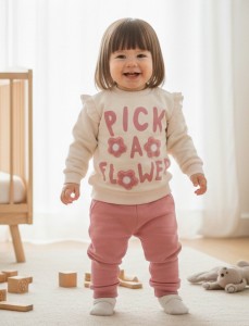 Костюм Bobisko “Pick a flower” персиковый, девочка 2-3-4-5 лет