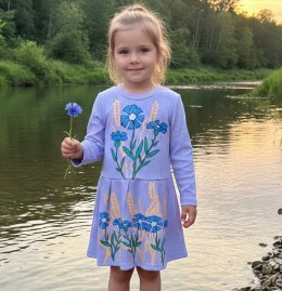 Платье «Васильки» фиолетовый(сиреневый), 1,5-3-5-7-9 года