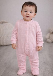 Человечек  "Однотонный"' розовый, девочка 0-3 месяцев