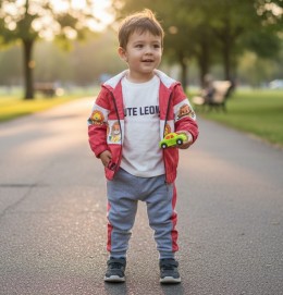 Костюм Brava"Cute Leon" красный, мальчик 9-12-18-24 месяцев