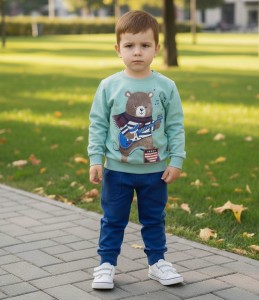 Костюм Mixima "Мишка" зелёный, мальчик 1-2-3-4 года