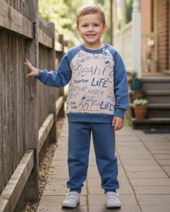 Костюм Moeboon "Life", синий, мальчик 3-6-9-12 месяцев