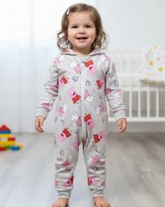 Человечек "Звездочки" серый, девочка 6-9-18мес-3-5 лет