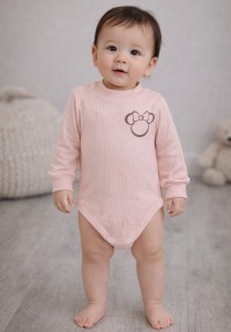 Боди «Бантик» бежевый, девочка 3-6-9-12-24 месяцев