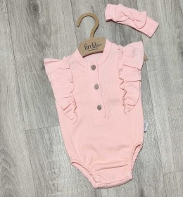 Боди Findik "Рюши", персиковый, девочка 3-6-9-12-18 месяцев